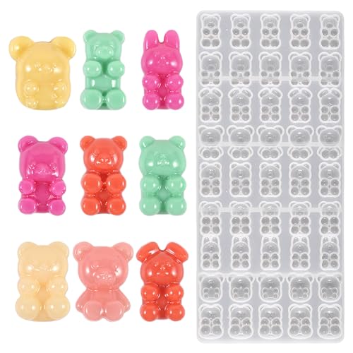 Kleine Bär-Form, 1 Stück, 45 Fächer, Cartoon-Form, niedlicher Mini-Bär-Schokoladenform, Epoxidharz, Gießform für Schokolade, Süßigkeiten, Anhänger, Schlüsselanhänger, Ornament, Handwerk (Muster C, 1 Kleine Bär-Form, 1 Stück, 45 Fächer, Cartoon-Form, niedlicher Mini-Bär-Schokoladenform, Epoxidharz, Gießform für Schokolade, Süßigkeiten, Anhänger, Schlüsselanhänger, Ornament, Handwerk (Muster C, 1 von OTKARXUS
