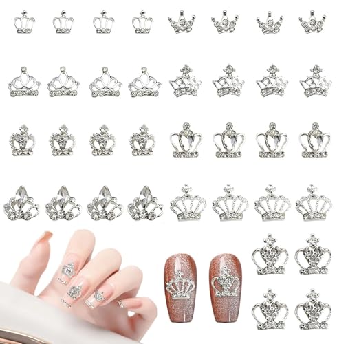 Krone Nagel Charms,36 Stück Strasssteine Krone Nagel Edelsteine,Silber Legierung Nagelkunst Dekorationen Nagel Zubehör für Frauen und Mädchen Maniküre-Design DIY-Bastelarbeiten Krone Nagel Charms,36 Stück Strasssteine Krone Nagel Edelsteine,Silber Legierung Nagelkunst Dekorationen Nagel Zubehör für Frauen und Mädchen Maniküre-Design DIY-Bastelarbeiten von OTKARXUS