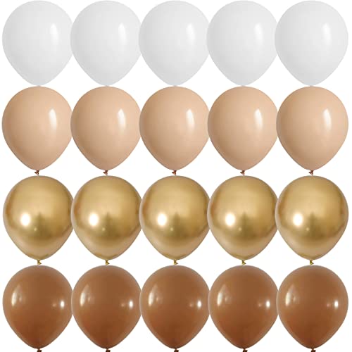 OTMVicor Latex-Luftballons, 30,5 cm, 20 Stück, Aprikose, Gold, Braun und Weiß, gemischte Farben, für Geburtstag, Hochzeit, Abschlussfeier, Party-Dekoration OTMVicor Latex-Luftballons, 30,5 cm, 20 Stück, Aprikose, Gold, Braun und Weiß, gemischte Farben, für Geburtstag, Hochzeit, Abschlussfeier, Party-Dekoration von OTMVicor