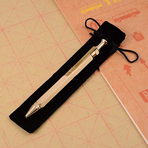 Messing-Kugelschreiber Massiver Messing-Stift Taschenfüller Filigraner Signaturstift poliertes Messing Bolt-Action Stift für Geschenk Schule Büro von OTNE