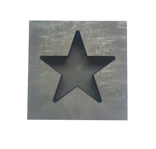 OTOOLWORLD Big Star Graphitgussform für Barren, Metall, Raffinierung, Schrott, Gold, Silber, große Sternform von OTOOLWORLD