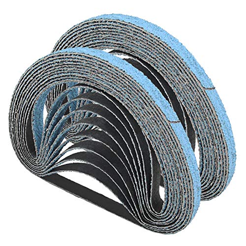 20 Stück 60 Körnung 13x457mm Schleifband mit Tuchrücken Schleifpapier für Bandschleifer Metall Legierung Polieren von OTOTEC