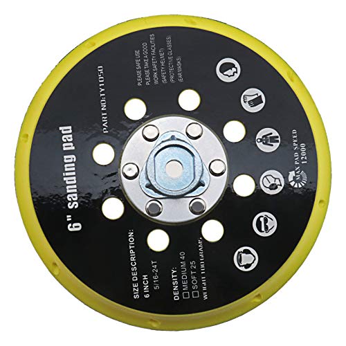 6 Zoll Backing Pad 150mm 17-Loch Ersatzpad Kompatibel mit Festool RO1 ES150 ET2 Makita BO6030 BO6040 Zum Polieren Schleifen von OTOTEC