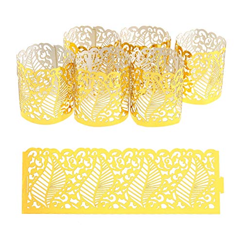 OTOTEC 12,5x4,3cm Golden 50x LED Teelicht Leichte Abdeckung Lampenschirm Halter Set für Votive Mittelstücke Hochzeit Geburtstag Party Geschenkparty von OTOTEC