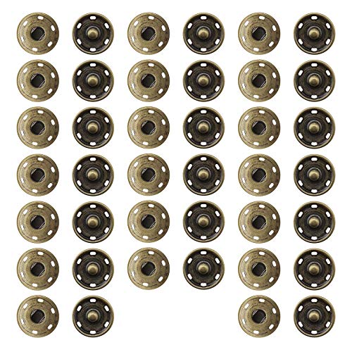 OTOTEC 20 Sets à 25 mm, Kupfer, zum Aufnähen, Druckknöpfe, für Jacken, winddicht, Nähzubehör von OTOTEC