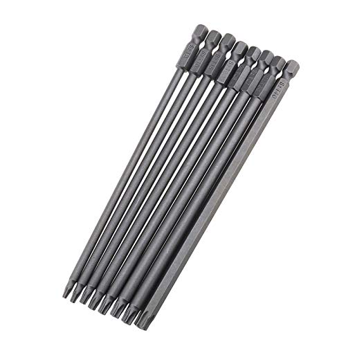 OTOTEC 8 Stück 100 mm/150 mm extra lang S2 Stahl Torx Schraubendreher-Bit-Set für manuelle elektrische Schraubendreher Luftwerkzeuge, 150 mm OTOTEC 8 Stück 100 mm/150 mm extra lang S2 Stahl Torx Schraubendreher-Bit-Set für manuelle elektrische Schraubendreher Luftwerkzeuge, 150 mm von OTOTEC