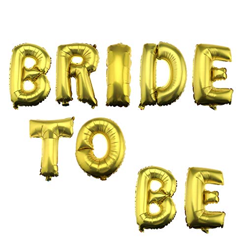 OTOTEC Glänzende 40,6 cm Folienballons "Bride to be", goldener Buchstabe für Hochzeit, Junggesellinnenabschied. von OTOTEC