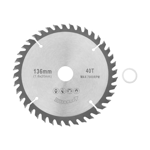 OTOTEC TCT Spezial-Kreissägeblatt, 136 x 20 x 1,6 mm, 40 Zähne, kompatibel mit Makita DSS501Z, max. 7000 U/min, zum Schneiden von Holz, Kunststoff, Aluminium, Kupfer, 1 Set OTOTEC TCT Spezial-Kreissägeblatt, 136 x 20 x 1,6 mm, 40 Zähne, kompatibel mit Makita DSS501Z, max. 7000 U/min, zum Schneiden von Holz, Kunststoff, Aluminium, Kupfer, 1 Set von OTOTEC