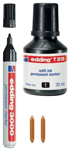 1 Nachfüllbarer Edding Permanentmarker 3000 + 25ml Nachfülltinte + 2 Ersatzspitzen 1 Nachfüllbarer Edding Permanentmarker 3000 + 25ml Nachfülltinte + 2 Ersatzspitzen von OTS