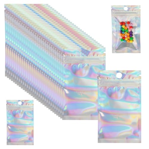 100pcs Mylar Bags Kleine Tütchen Mylar Folienbeutel Baggies Weed Wiederverschließbare MylarBeutel Holografische Zip Beutel Tasche mit Fenster Druckverschlussbeutel Baggys für Wimpern Schmuck (6x10cm) 100pcs Mylar Bags Kleine Tütchen Mylar Folienbeutel Baggies Weed Wiederverschließbare MylarBeutel Holografische Zip Beutel Tasche mit Fenster Druckverschlussbeutel Baggys für Wimpern Schmuck (6x10cm) von OTYMIOW