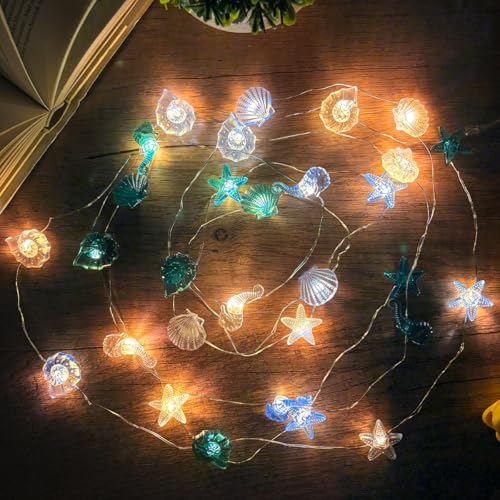 Lichterkette Meerestiere 3m 30 Led lichterkette Innen Außen, Lichterkette Beleuchtung Batterie/USB, Lichterkette Fenster Innen, Aussenlichterkette Batterie, Lichterketten Vorhang, Outdoor Decorations von OTYMIOW
