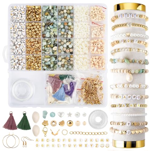 Perlen für Armbänder Set 1680stk, Perlen Armbänder Selber Machen Schmuck Selber, Set Perle zum Auffädeln mit Buchstabenperlen Perle, Perlenset Armbander Beads für Erwachsener Halskette Ohrringe Kette Perlen für Armbänder Set 1680stk, Perlen Armbänder Selber Machen Schmuck Selber, Set Perle zum Auffädeln mit Buchstabenperlen Perle, Perlenset Armbander Beads für Erwachsener Halskette Ohrringe Kette von OTYMIOW