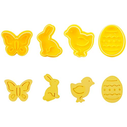 4 Teile/satz Kunststoff Schneider Nette Schmetterling Kaninchen Küken Osterei Form Fondant Cutter Keks Kuchen Form Ostern Dekoration (Gelb) von OUCRIY