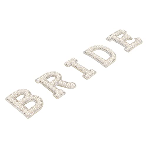 Englischer Aufnäher mit Buchstabe BRIDE Zum Aufbügeln, Glitzernde Perlen-Strass-Applikation für Kleidung Englischer Aufnäher mit Buchstabe BRIDE Zum Aufbügeln, Glitzernde Perlen-Strass-Applikation für Kleidung von OUCRIY