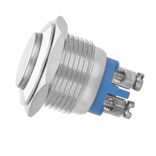 Mini-Drucktastenschalter aus Metall, 5 Stück/Set, 16 mm, 250 V, wasserdicht, 2-polig, gebraucht, 2 A Qualität (Gaotou) von OUCRIY