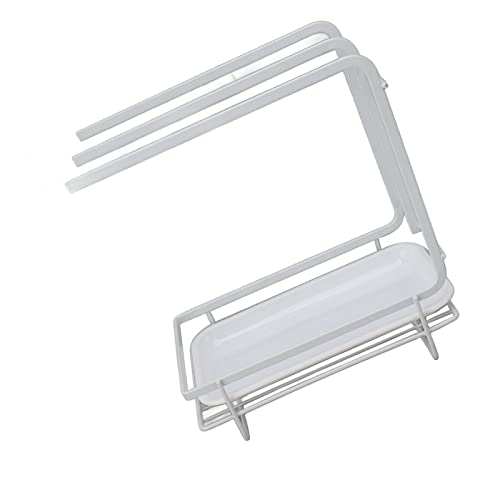 OUCRIY Schwammhalter mit Ablaufwanne, schnell trocknend, hohler Boden, Edelstahl, Abtropfgestell für Geschirrtuch, Küchenspüle und Badezimmer (weiß) von OUCRIY