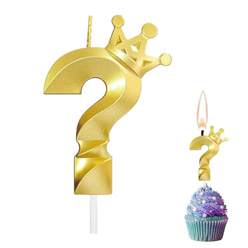 OUDEKE Gold Fragezeichen Kerze Gold Krone Happy Birthday Kerze Fragezeichen Cupcake Kuchen Topper Dekoration Kerze für Geburtstagstorten Babypartys Kreativ Gold ? Kerze mit Krone OUDEKE Gold Fragezeichen Kerze Gold Krone Happy Birthday Kerze Fragezeichen Cupcake Kuchen Topper Dekoration Kerze für Geburtstagstorten Babypartys Kreativ Gold ? Kerze mit Krone von OUDEKE