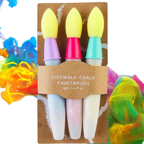 OUDIOHAI Sidewalk Chalk Paint Brush, Gehweg Kreide, Liquid Street Chalk, DIY Sidewalk Chalk Brush Set, Artist Brush, Washable Liquid Chalk for Painting (Farbe) von OUDIOHAI