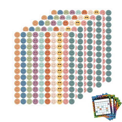 OUDQFCJ 600 Stück Vielseitige Smile Stimmungsaufkleber, 10 verschiedene glückliche Smileys, ideal für Moderationskarten und kreative Projekte (10mm) (mehrfarbig) von OUDQFCJ