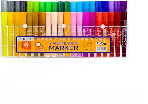 OUGHTOSIS Doppel-Marker, permanent, sortierte Farbe, brillante Farben, 40-teiliges Set OUGHTOSIS Doppel-Marker, permanent, sortierte Farbe, brillante Farben, 40-teiliges Set von OUGHTOSIS