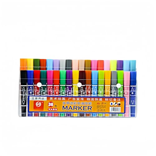 OUGHTOSIS Doppel-Marker, permanent, sortierte Farben, brillante Farben, 36-teilig OUGHTOSIS Doppel-Marker, permanent, sortierte Farben, brillante Farben, 36-teilig von OUGHTOSIS