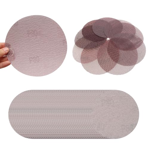 Schleifgitter 125mm 50 Stück Schleifscheiben Körnung 80/120/150,Schleifpapier Rund Netz für Exzenterschleifer und Schleifmaschinen Geeignet/zum Schleifen von Holz,Spachtel,Lack,Kunststoff (80#) von OUGPIU