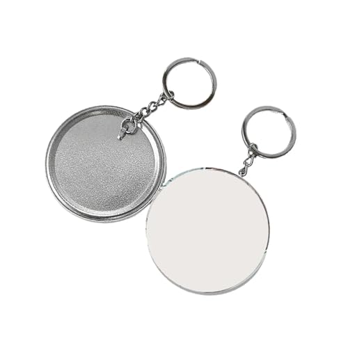 100 STÜCKE 44 MM 58 MM Kunststoff Metall Schlüsselanhänger Abzeichen Pin Button Maker Teile Blank Runde Abzeichen Liefert Für die DIY-Bastelproduktion(58MM Plastic -100PCS) von OUHFCASN
