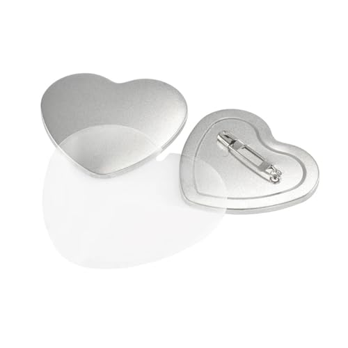 100 STÜCKE Herzform-Abzeichenpresse Maschine DIY Pin Badge Maker Zubehör DIY Metall Blank Pin Badge Maker Teile Zubehör Für die DIY-Bastelproduktion(100PCS Magnet Heart) von OUHFCASN