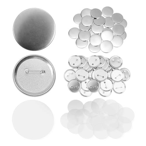 100 Sets 25 mm runder Metallknopfzubehör zur Herstellung von Pin-Maker-Teilen, Abzeichenzubehör for Button-Maker mit transparenter Folie Für die DIY-Bastelproduktion 100 Sets 25 mm runder Metallknopfzubehör zur Herstellung von Pin-Maker-Teilen, Abzeichenzubehör for Button-Maker mit transparenter Folie Für die DIY-Bastelproduktion von OUHFCASN