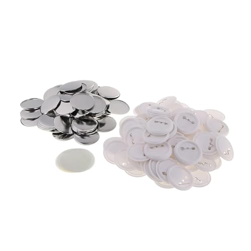 100 Sets 58 mm runde Anstecknadeln, Buttonteile, Formenbausätze, Zubehör for Buttonmacher, Anstecker, Kunsthandwerk Für die DIY-Bastelproduktion von OUHFCASN