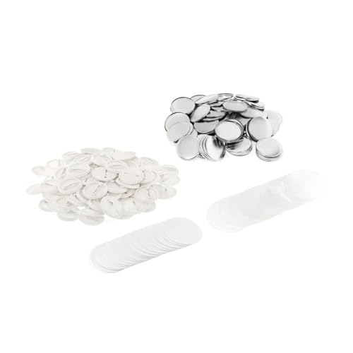 100 Sets Blanko-Pin-Back-Button-Teile for Button-Maker-Maschine, runde Badge-Herstellungsmaterialien mit Metallabdeckung Für die DIY-Bastelproduktion(25mm) von OUHFCASN