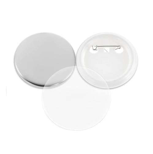 100 Stück Blanko-Anstecker-Herstellerteile, 25–75 mm Kunststoff-/Metall-Anstecker-Knopfteile-Sets Für die DIY-Bastelproduktion(32mm,Plastic Base 100Pcs) von OUHFCASN
