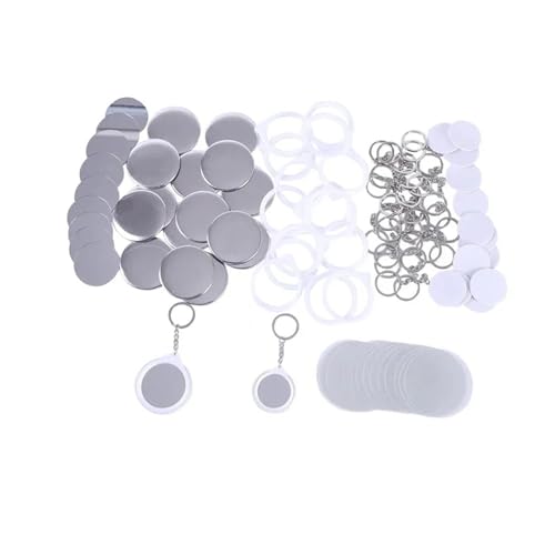 100 Stück DIY Schlüsselanhänger-Knopfherstellungsset, 58 mm Spiegel-Flaschenöffner for Knopfherstellungsmaschine, Abzeichen, Basteln, Presse Für die DIY-Bastelproduktion(100PCS Mirror 58MM) von OUHFCASN