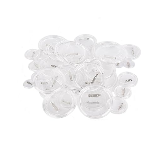 100 Stück Fotorahmen Acryl Kühlschrankmagnet Transparente Abzeichen Zubehör, Runde Abzeichen Materialien, for Basteln DIY Foto Für die DIY-Bastelproduktion(75MM) von OUHFCASN