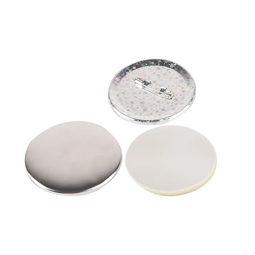 100 Stück Metallknopfteile, 58 mm, rund, DIY-Büroklammer-Maker. Jedes Set enthält eine Eisenoberseite mit Sternmusterbasis. Für die DIY-Bastelproduktion von OUHFCASN