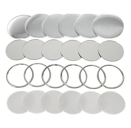 100 Stück benutzerdefinierte leere Spiegel Badge Button Maker Teil 58MM, DIY Runde Button Teil liefert Taschenspiegel Für die DIY-Bastelproduktion(58MM-100PCS,Metal Base) von OUHFCASN