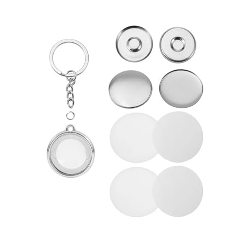 100 Teile/satz doppelseitige Schlüsselanhänger Teile for Abzeichen Maschine Runde Pin Herstellung Lieferungen Metall Front Für die DIY-Bastelproduktion(58mm) von OUHFCASN