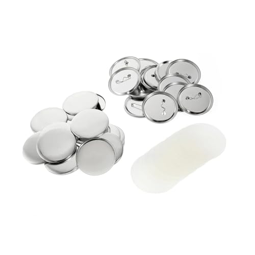 100Sets Metall Badge Pin Button Maker Teile DIY Blank Kunst Handwerk Herstellung Eisen-Basis Abzeichen Für die DIY-Bastelproduktion(25mm) von OUHFCASN