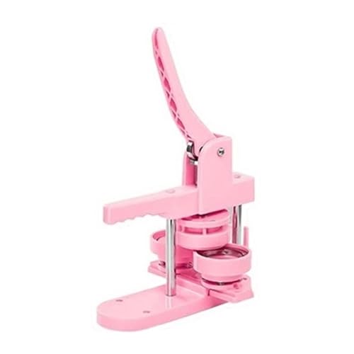 25 + 32 + 58 mm Button-Maker-Maschinen-Kit mit 300-teiligen Button-Teilen + Kreisschneider + 3 Formen, DIY-Anstecker-Set Für die DIY-Bastelproduktion(Pink) von OUHFCASN