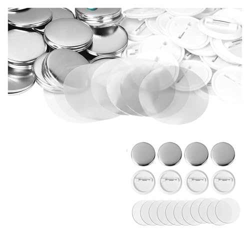 25-75MM Blank Badge Pin Button Maker Teile Material for Button Press Maker Maschine Badges Für die DIY-Bastelproduktion(100-Pcs,58mm) von OUHFCASN