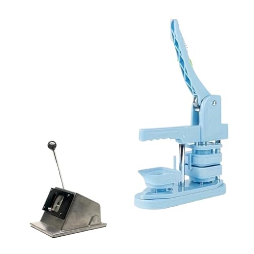 50 * 50mm Quadrat Kühlschrank Magnet Maschine Kit Enthält 1 Papier Cutter Und 500 Sets Materialien Versorgung Acryl Kühlschrank Magnet Für die DIY-Bastelproduktion(Blue Kit) von OUHFCASN