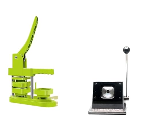 50 * 50mm Quadrat Kühlschrank Magnet Maschine Kit Enthält 1 Papier Cutter Und 500 Sets Materialien Versorgung Acryl Kühlschrank Magnet Für die DIY-Bastelproduktion(Green Kit) von OUHFCASN