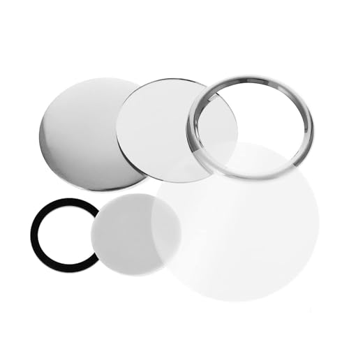 58 mm, 5,7 cm, blanker Spiegel, Button Maker-Teil, DIY, runder Button, Zubehör, Taschenspiegel, 100 Stück Für die DIY-Bastelproduktion(Metal Base) von OUHFCASN