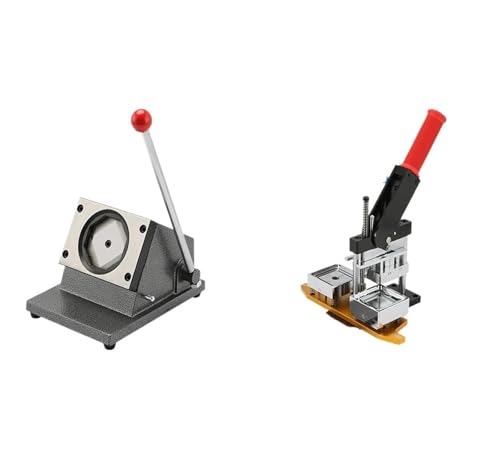 63,5 x 63,5 mm quadratische Kühlschrankmagnete, Abzeichenmaschine, rotierendes Metallblech mit Papierschneider und 100 Stück Abzeichenteilen Für die DIY-Bastelproduktion von OUHFCASN