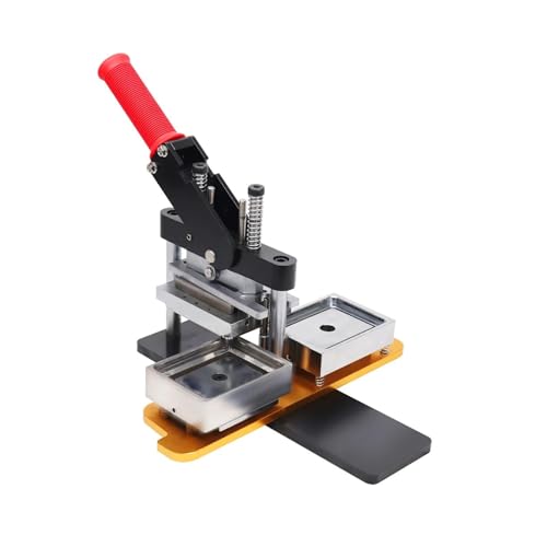 80 x 53 mm/65 x 90 mm quadratische Kühlschrank-Abzeichen-Presse, rotierende manuelle Kühlschrankmagnet-Herstellungsmaschine mit 100 Stück Magnetteilen Für die DIY-Bastelproduktion(80x53mm Set) von OUHFCASN