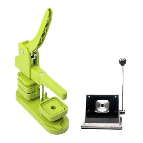 Quadratische Kühlschrankmagnetmaschine 50x50, komplettes Set, Maschine und Cutter und 100 Materialsätze, Arc-Kühlschrankmagnet Für die DIY-Bastelproduktion(Green Set) von OUHFCASN