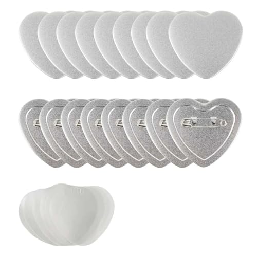 Teile for die Herstellung von herzförmigen Abzeichenknöpfen, leere Teile for die Presse von Anstecknadeln, DIY-Abzeichenherstellungsmaschinen Für die DIY-Bastelproduktion(50-PCS) von OUHFCASN