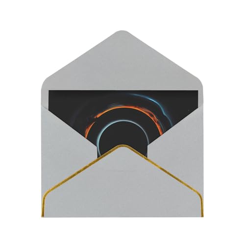 Geheimnisvolle kosmische schwarze Löcher, horizontale Grußkarte, hellgrau, sorgfältig entworfen, leicht zu tragen, geeignet für verschiedene Festivals Geheimnisvolle kosmische schwarze Löcher, horizontale Grußkarte, hellgrau, sorgfältig entworfen, leicht zu tragen, geeignet für verschiedene Festivals von OUInbvv