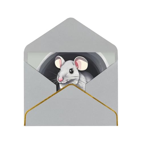 Grußkarte Maus im Loch, horizontal, hellgrau, sorgfältig gestaltet, leicht zu tragen, geeignet für verschiedene Festivals Grußkarte Maus im Loch, horizontal, hellgrau, sorgfältig gestaltet, leicht zu tragen, geeignet für verschiedene Festivals von OUInbvv