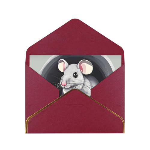 Horizontale Grußkarte Maus im Loch, dunkelrot, sorgfältig gestaltet, leicht zu tragen, geeignet für verschiedene Festivals Horizontale Grußkarte Maus im Loch, dunkelrot, sorgfältig gestaltet, leicht zu tragen, geeignet für verschiedene Festivals von OUInbvv